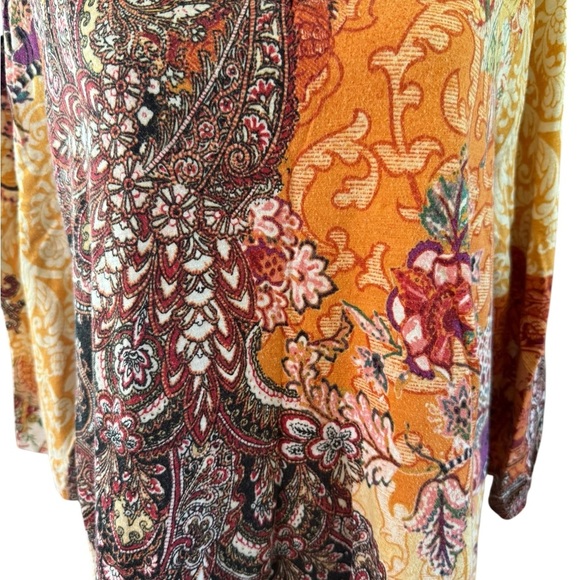 Chico's Multicolor Paisley V-Neck Hi-Lo Blouse Women’s Size 2 (Large) - Picture 3 of 9